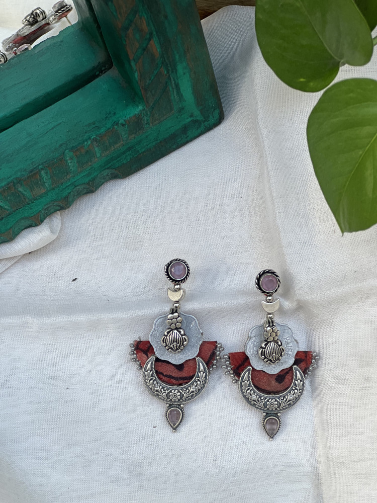 Image of BRASS &amp; FABRIC Handcrafted EARRINGS