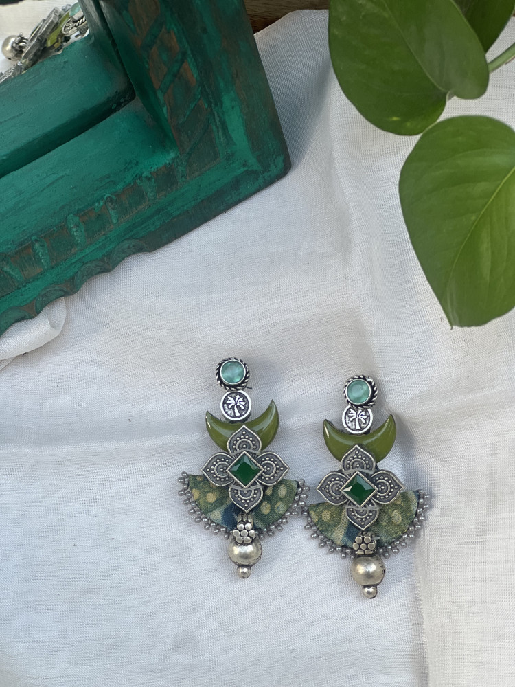 Image of BRASS &amp; FABRIC Handcrafted EARRINGS