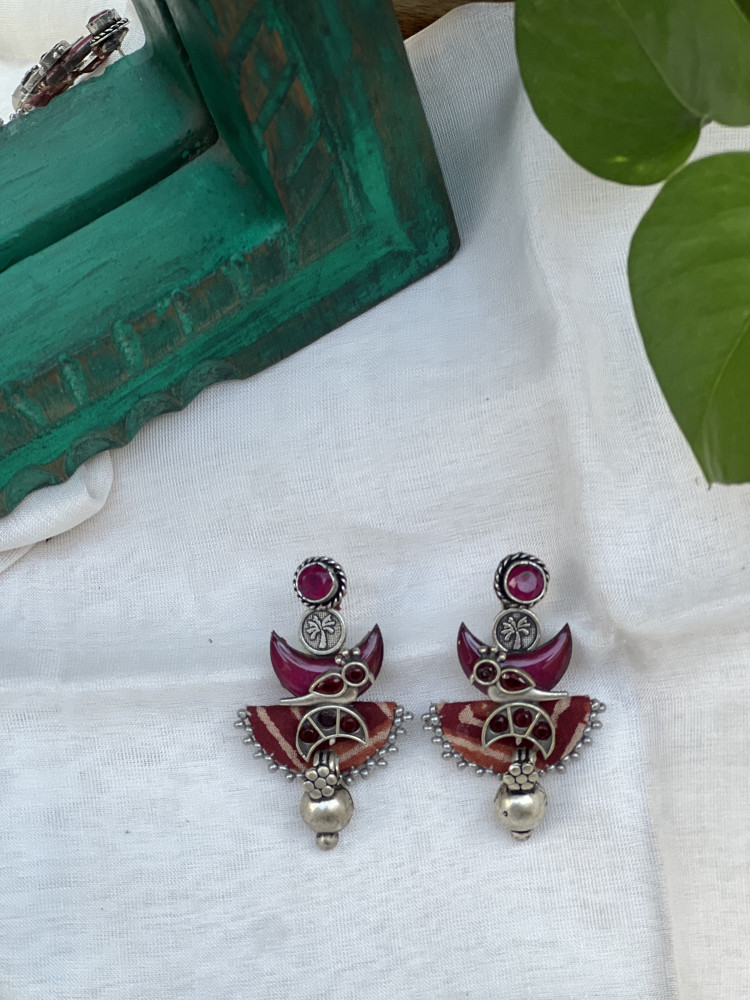 Image of BRASS &amp; FABRIC Handcrafted EARRINGS