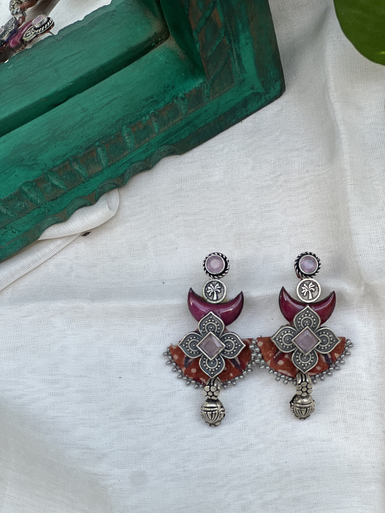 Image of BRASS &amp; FABRIC Handcrafted EARRINGS