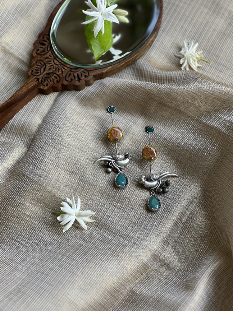 Image of BRASS &amp; FABRIC Handcrafted EARRINGS