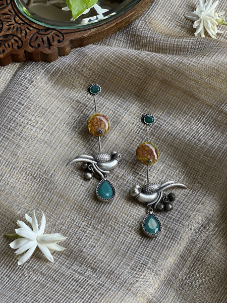 BRASS & FABRIC Handcrafted EARRINGS