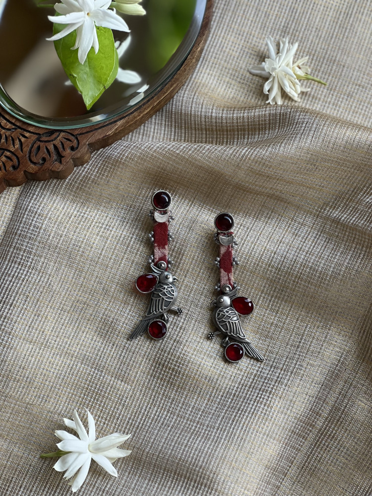 Image of BRASS &amp; FABRIC Handcrafted EARRINGS