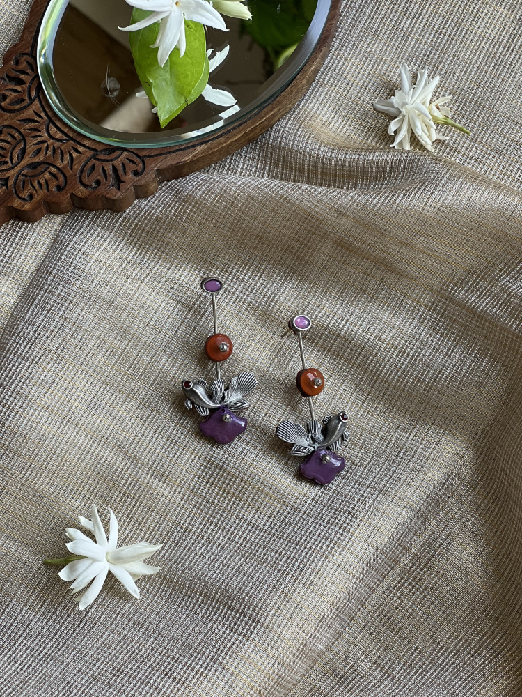 Image of BRASS &amp; FABRIC Handcrafted EARRINGS
