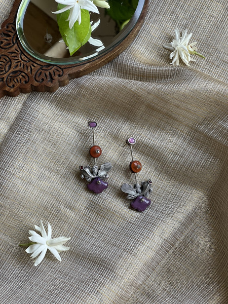 BRASS & FABRIC Handcrafted EARRINGS