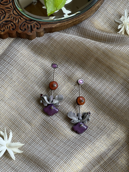BRASS & FABRIC Handcrafted EARRINGS