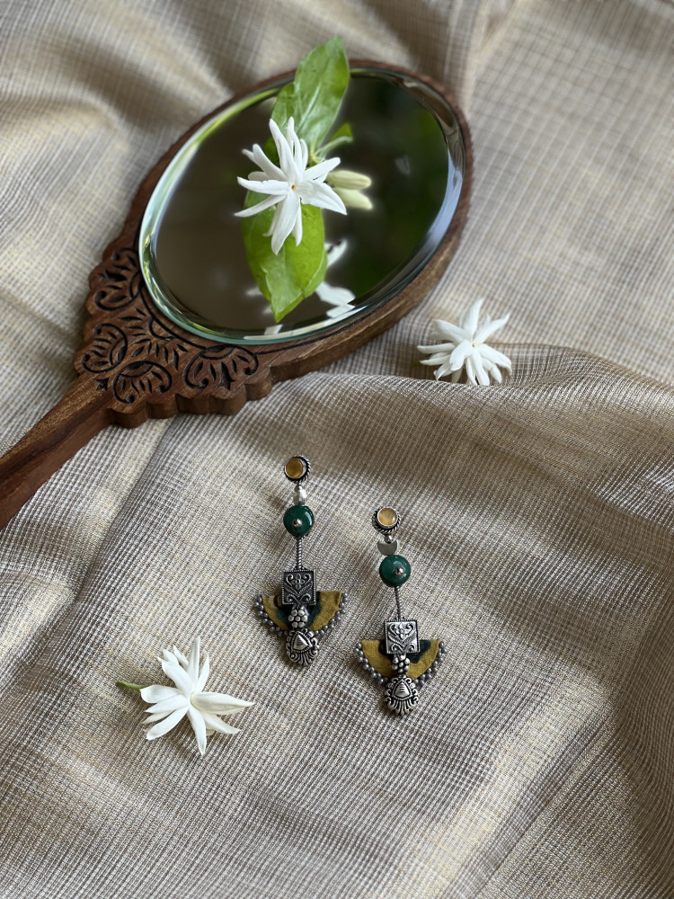 Image of BRASS &amp; FABRIC Handcrafted EARRINGS