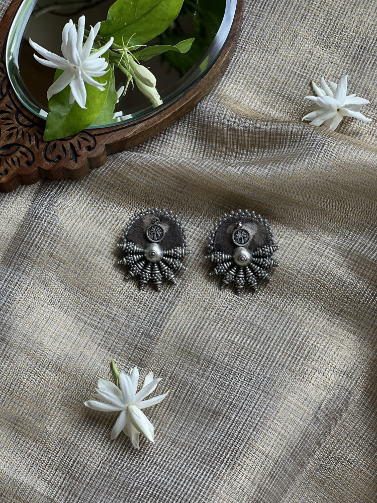 Image of BRASS &amp; FABRIC Handcrafted EARRINGS