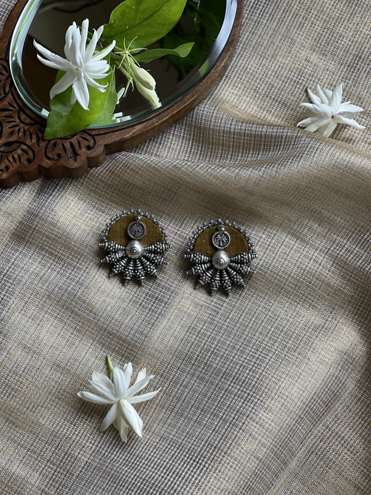 Image of BRASS &amp; FABRIC Handcrafted EARRINGS