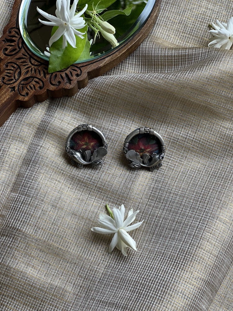 Image of BRASS &amp; FABRIC Handcrafted EARRINGS