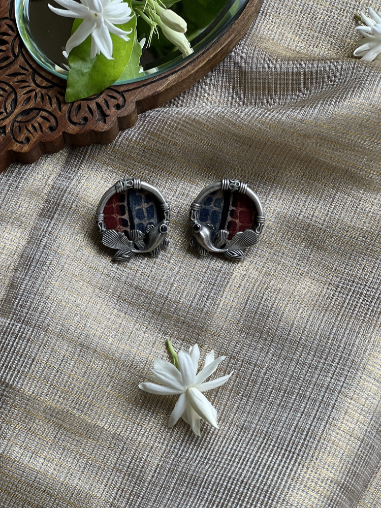Image of BRASS &amp; FABRIC Handcrafted EARRINGS