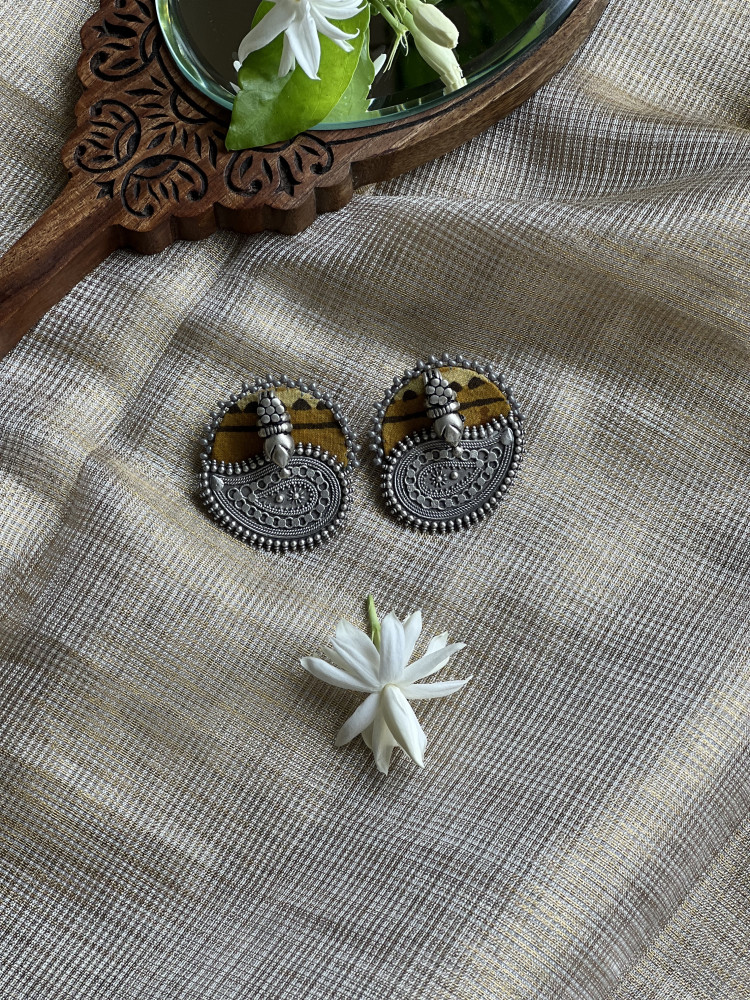 Image of BRASS &amp; FABRIC Handcrafted EARRINGS