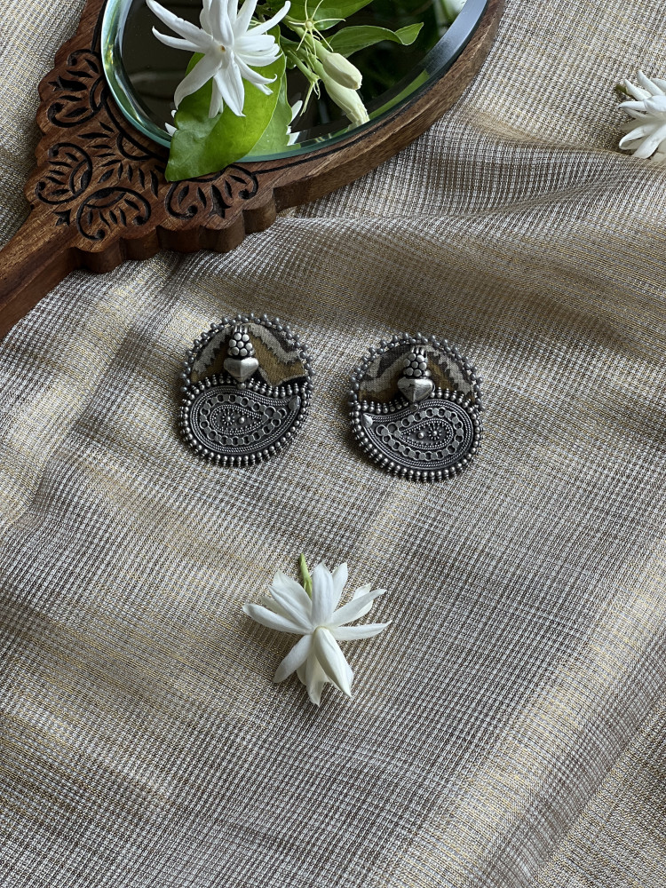 Image of BRASS &amp; FABRIC Handcrafted EARRINGS