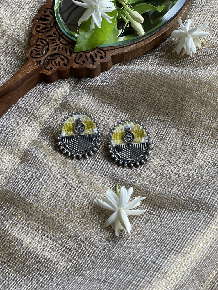 Image of BRASS &amp; FABRIC Handcrafted EARRINGS