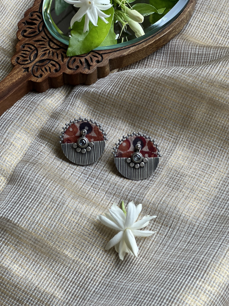 Image of BRASS &amp; FABRIC Handcrafted EARRINGS