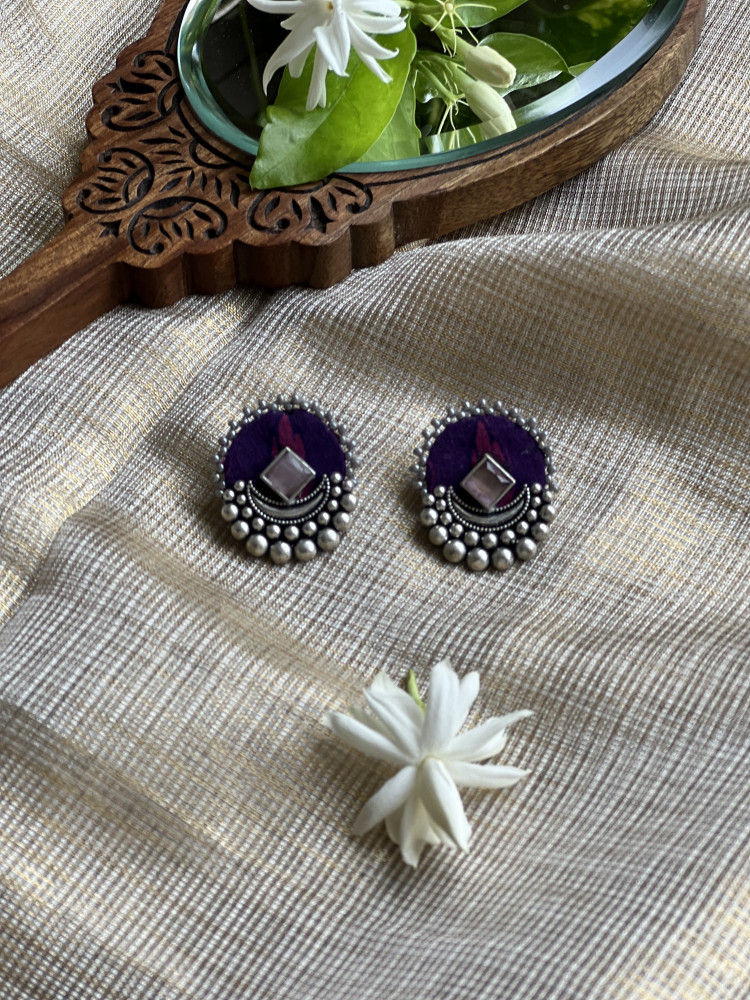 Image of BRASS &amp; FABRIC Handcrafted EARRINGS