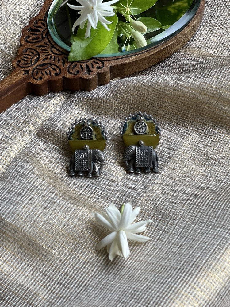 Image of BRASS &amp; FABRIC Handcrafted EARRINGS