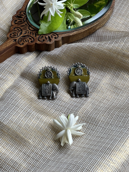 BRASS & FABRIC Handcrafted EARRINGS