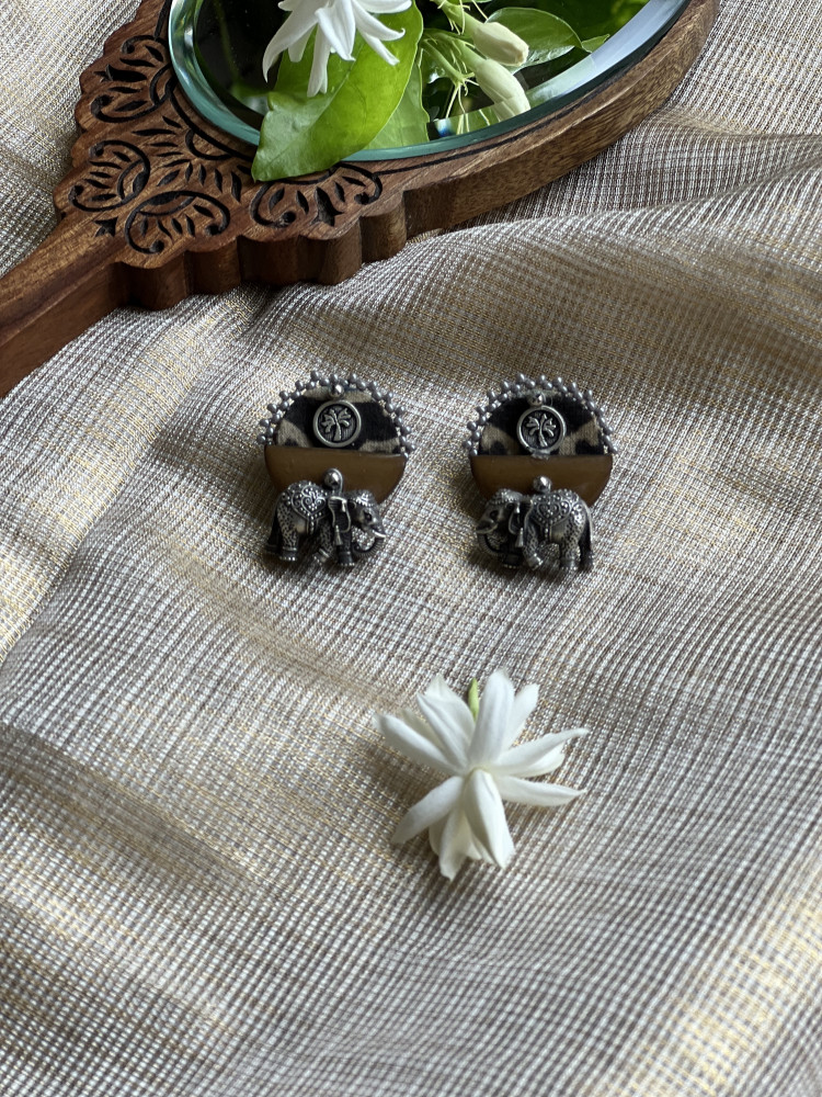 Image of BRASS &amp; FABRIC Handcrafted EARRINGS