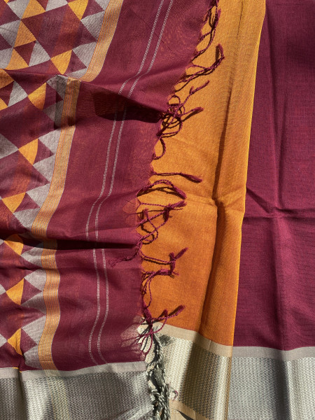 CHERRY MAHESHWARI SILK & COTTON SARI