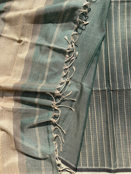TEAL MAHESHWARI SILK & COTTON SARI