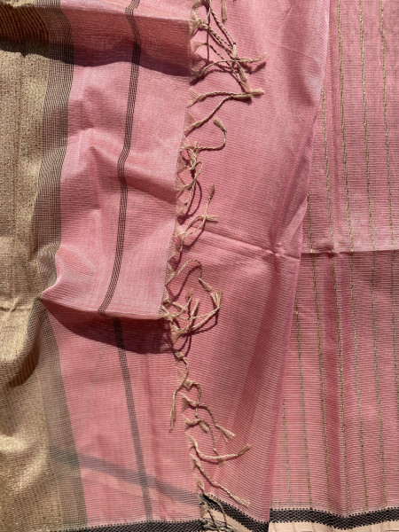 PINK MAHESHWARI SILK & COTTON SARI