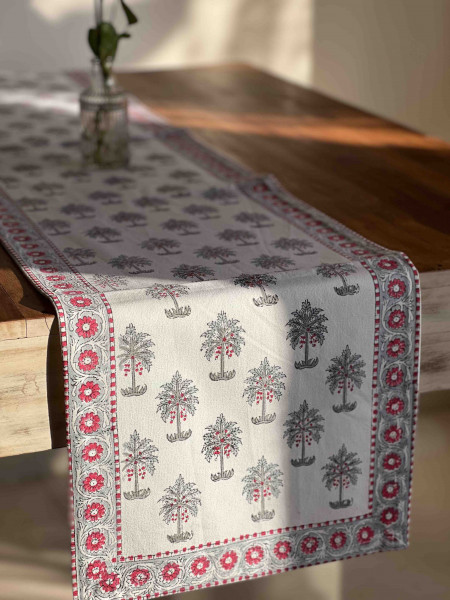 HAND BLOCK PRINT COTTON TABLE RUNNER