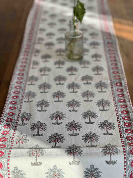 HAND BLOCK PRINT COTTON TABLE RUNNER