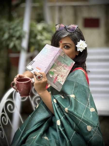 BOTTLE GREEN KORA SILK HAND EMBROIDERED SARI