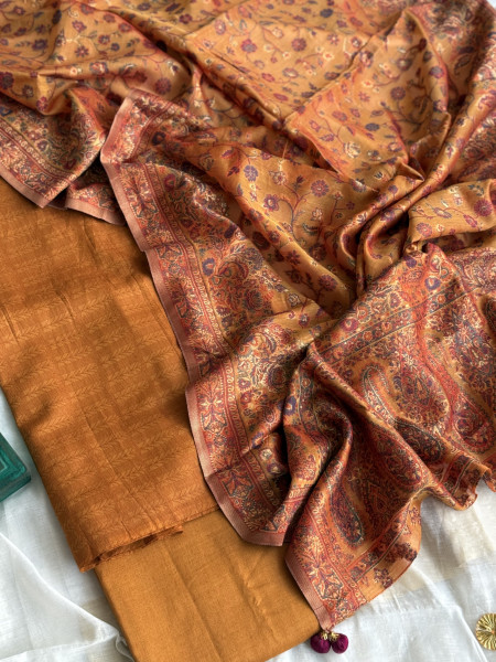 MUSTARD WOVEN SILK KANI dupatta Set