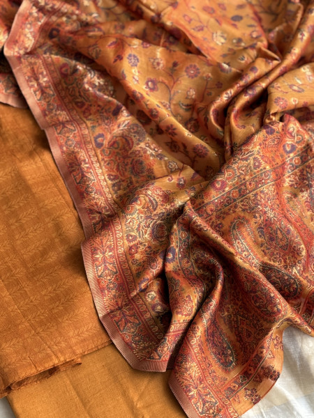 MUSTARD WOVEN SILK KANI dupatta Set