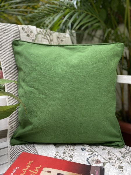 GREEN Cotton WOVEN Cushion Cover