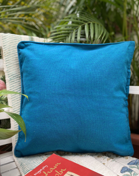 BLUE Cotton WOVEN Cushion Cover