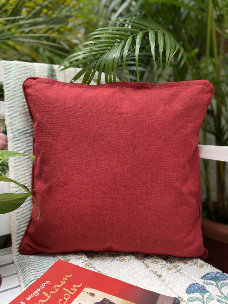 RED Cotton WOVEN Cushion Cover
