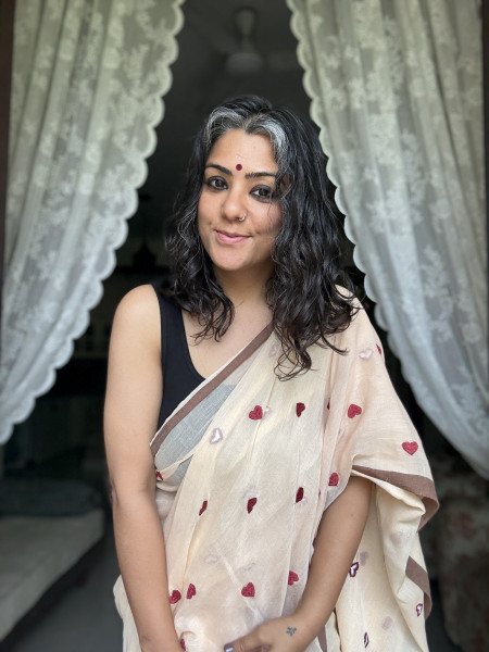 CIDER COTTON MULMUL EMBROIDERED SARI