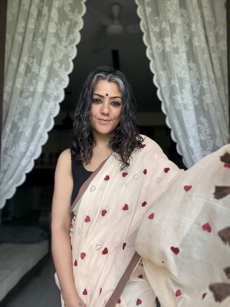 CIDER COTTON MULMUL EMBROIDERED SARI