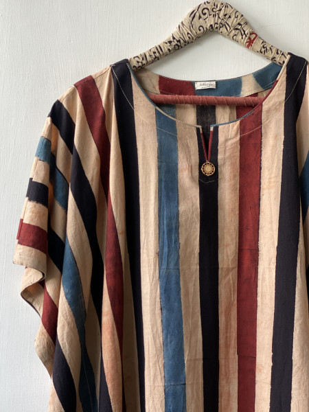 MULTI COLOUR AJRAKH HAND BLOCK PRINTED MUL COTTON KAFTAN