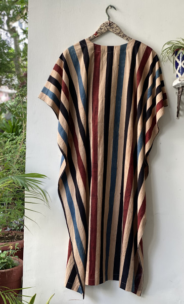 MULTI COLOUR AJRAKH HAND BLOCK PRINTED MUL COTTON KAFTAN