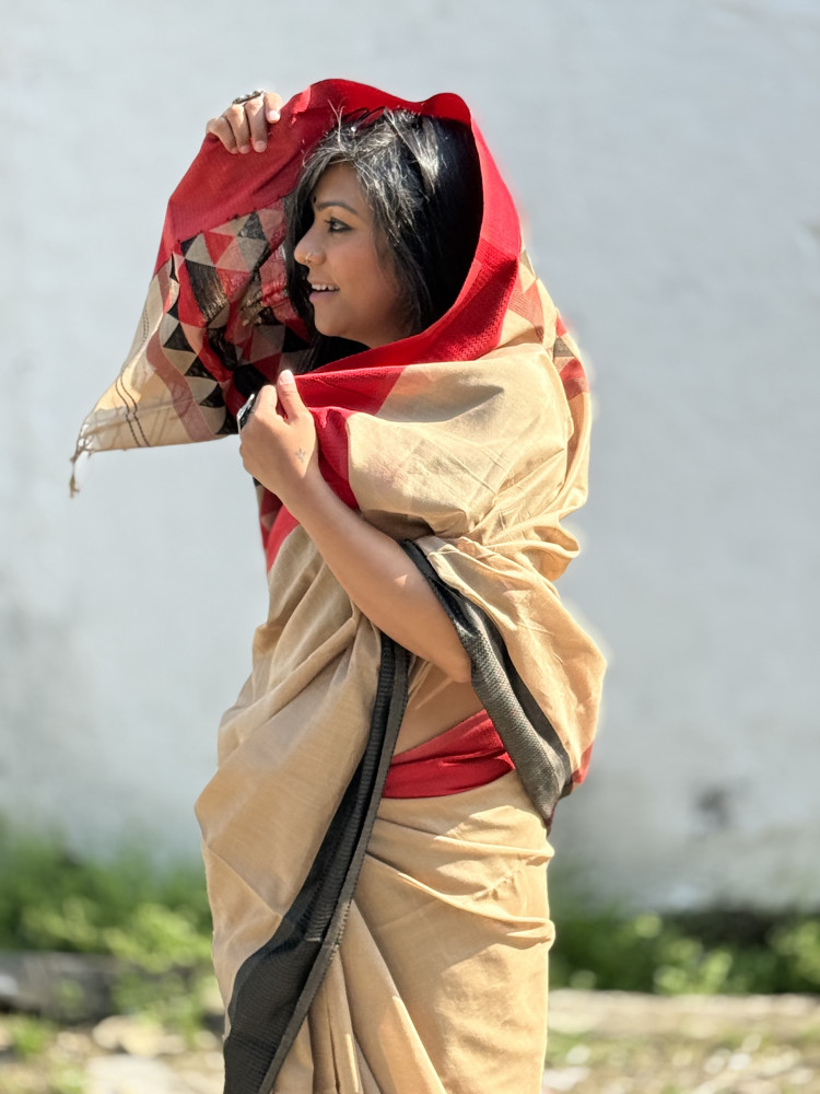 Image of FAWN MAHESHWARI SILK &amp; COTTON SARI