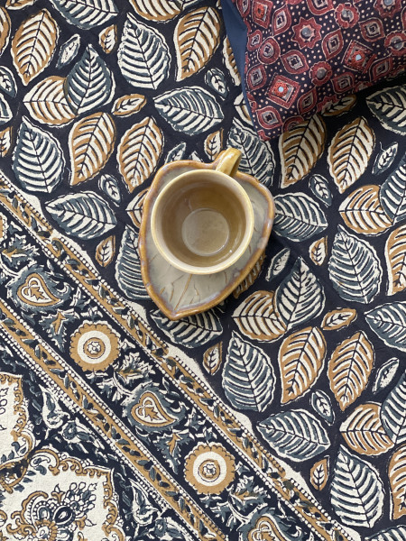 'KALAMKARI' MULTI COLOUR COTTON HAND BLOCK DOUBLE BEDSHEET