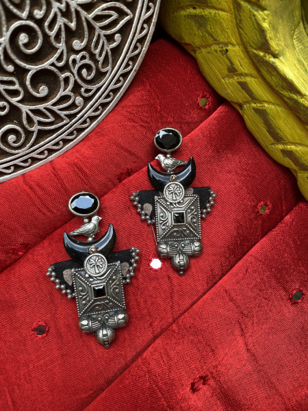 BRASS & FABRIC HANDCRAFTED EARRINGS