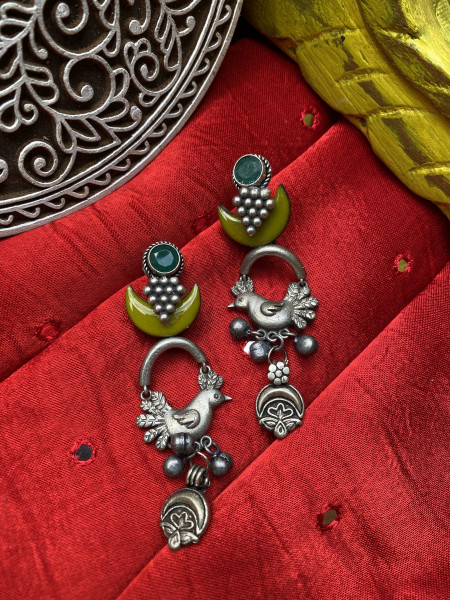 BRASS & FABRIC HANDCRAFTED EARRINGS
