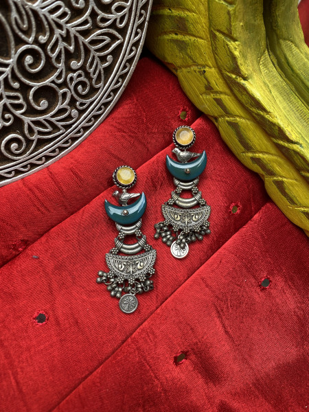 BRASS & FABRIC HANDCRAFTED EARRINGS