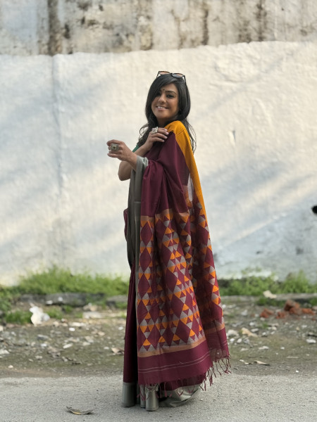 CHERRY MAHESHWARI SILK & COTTON SARI