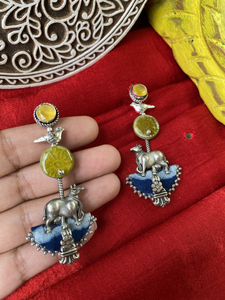 BRASS & FABRIC Handcrafted EARRINGS