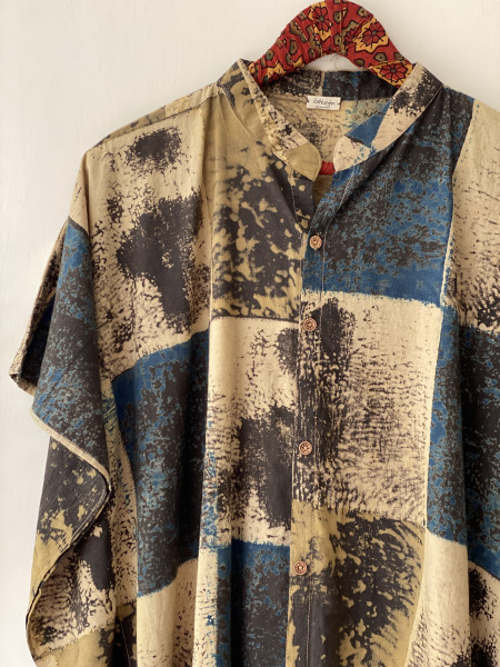 MULTI COLOUR AJRAKH BLOCK PRINT COTTON KAFTAN