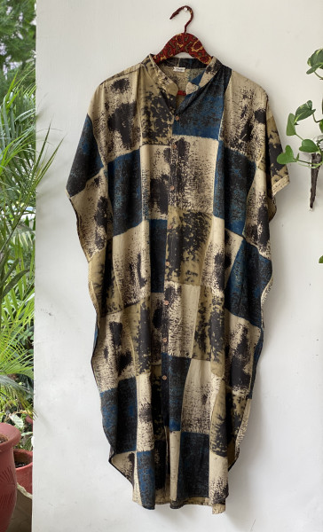 MULTI COLOUR AJRAKH BLOCK PRINT COTTON KAFTAN