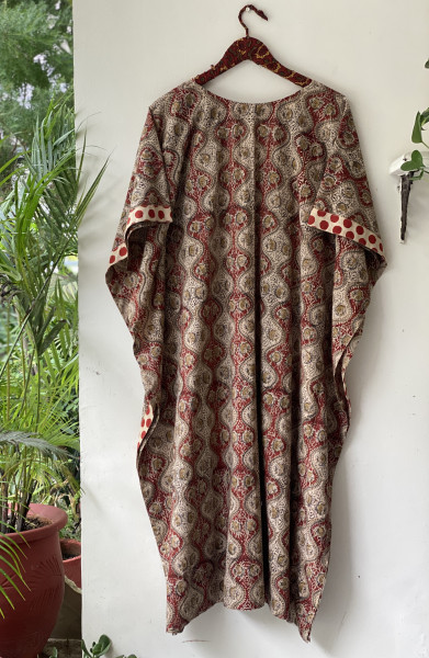 MULTI COLOURED HAND BLOCK PRINT COTTON KAFTAN