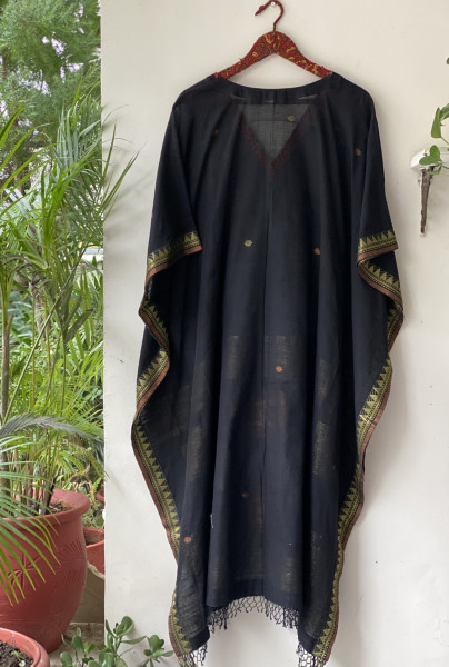 BLACK SOLID SOUTH COTTON KAFTAN