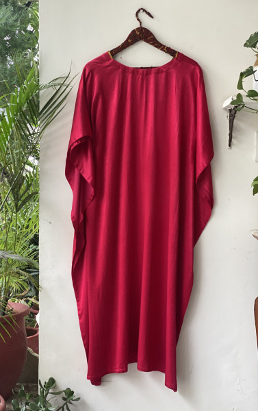 ROSE MASHRU SILK KAFTAN